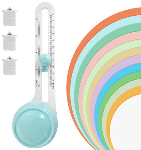 Taglierina Circolare per Carta,Circular Paper Trimmer,Taglierina Rotonda con 3 Lame, Taglierina per Carta a Cerchio Taglierina a Cerchio Regolabile per Arte e Artigianato Fai Da Te