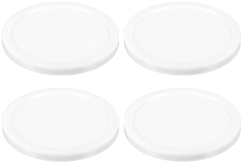 PATIKIL Air Hockey Pucks 3.2 Inch, 4Pcs Air Hockey Heavy Replacement Pucks for Game Tables Equipment Accessories, White
