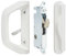 AIsecure Sliding Glass Door Handle Set and Mortise Lock Silding Door Lock ,Thickness from 1-1/2 inches to 2-4/25 inches,3-15/16” inch Screw Hole Spacing, Reversible Design(Non-Handed)(White, NO-Keyed)