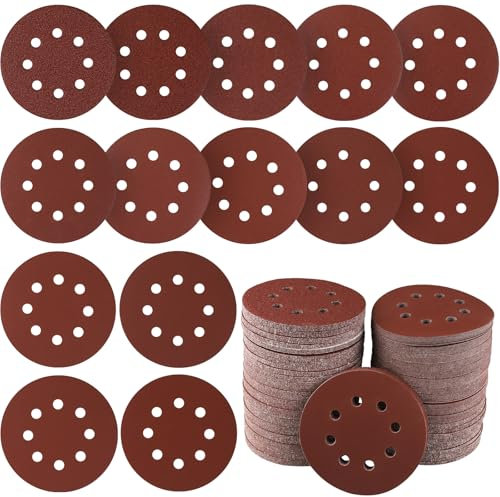 Sruhrak 165 Stück Schleifscheiben 125mm Schleifpapier Klett 8 Loch 60/80/120/150/240/320/400/600 Körnung Scheiben Set für Bosch Exzenterschleifer