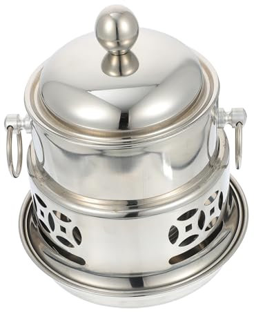Amosfun Outdoor Kochset Edelstahl Brennstoff Chafing Dish Buffet Camping Reisegeschirr Küchenutensilien Ausstattung Alkohol Herd Fondue Topf