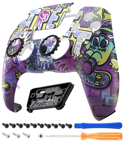 eXtremeRate Luna Cover per ps5 Controller Joystick,Shell Frontale Touchpad Ricambio,Scocca Ridisegnata&Anelli per ps5 Joypad BDM 010/020/030/040/050-Arte di Strada