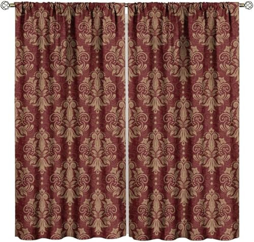 2 Stück Schlafzimmer Gardinen Lichtundurchlässig Retro-Blumenmuster 150 (B) X 166 (H) cm Verdunkelungsvorhang Mit Ösen Für Schlafzimmer Raum Abdunkeln Fenster Vorhänge Blickdichter Vorh 9426352093018