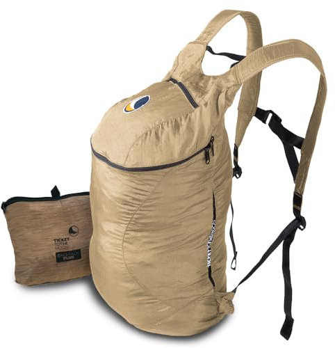 Ticket to the Moon Premium Plus Backpack - Beige | Rucksack aus Fallschirm-nylon mit 25L Kapazität, mit 5 Fächern, ultraleicht, langlebig, umweltfreundlich | Original seit 1996