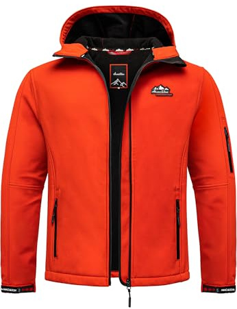 Amaci&Sons Herren Softshell Herbst Winter Outdoor Funktionsjacke Wind & Wasserdicht 9114