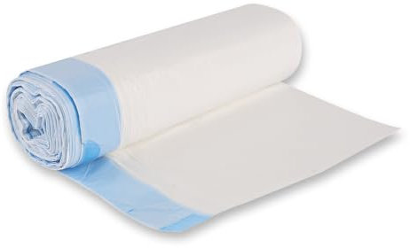 900 Stück Hygoclean Müllbeutel mit Zugband, 30 l, weiß | HDPE, Rolle, weiß, L: 50cm, B: 60cm, 15my, Karton, Müllbeutel, Müllsäcke, Mülltüten, Mülltonnen, Müllbeutel mit Zugband, Abfallsack