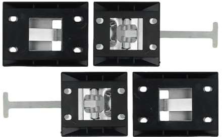 Lot de 2 crochets de fixation de porte en acier inoxydable et plaque de suspension pour caravane, camping-car, camion, armoire (fer galvanisé)