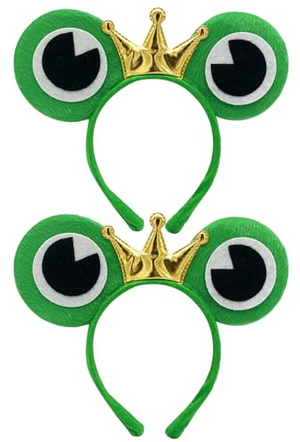 RmKbe Lot de 2 bandeaux mignons en forme de grenouille en peluche pour Halloween, cosplay, jeu de rôle