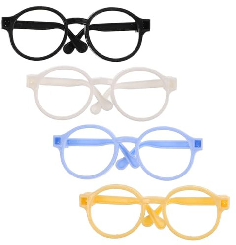 GARIOUANS 4stücke Brillengestell Für Puppen Spielzeug Brillengestelle Robuste Puppenbrillen Langlebiges Puppenzubehör Für Puppen DIY-Puppen-anziehrequisiten