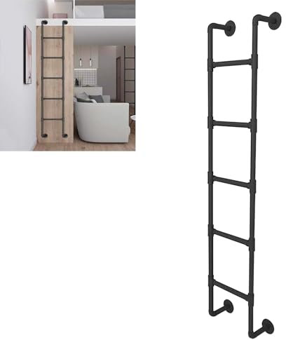 KHLMSRXJ Ausstiegsleiter für Kellerfensterschacht, an der Wand montierte Trittleiter aus Metall für die Leiter von Etagenbetten im Hochbett zu Hause. Mehrzweck-Hochleistungs-Geradeleitern f