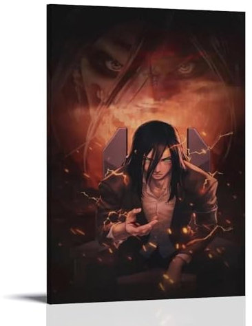 KAOTRPZH Attack on Titan Eren Yeager Anime Poster Poster Dekorative Malerei Leinwand Wandkunst Wohnzimmer Poster Schlafzimmer Malerei 24x36inch(60x90cm)