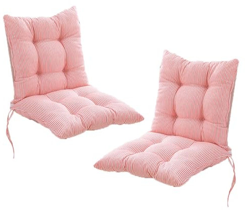 Lot de 2 coussins de chaise de jardin avec dossier haut pour intérieur et extérieur