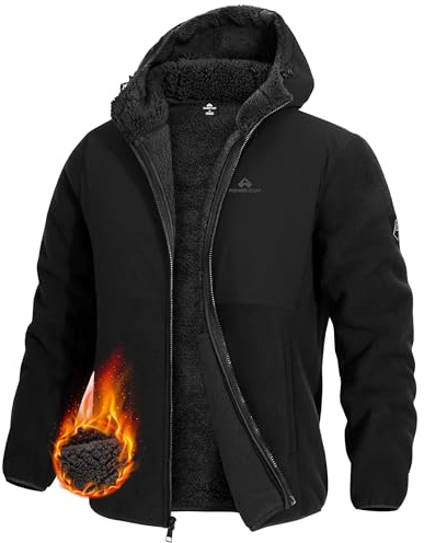 Pioneer Camp Herren Winterjacke mit Sherpa-Fleece und Kapuze | 100% Polyester, Anti-Pilling, Sherpa-Futter, 4 Taschen, Kordelzug-Kapuze, elastische Bündchen, waschbar, Outdoor.