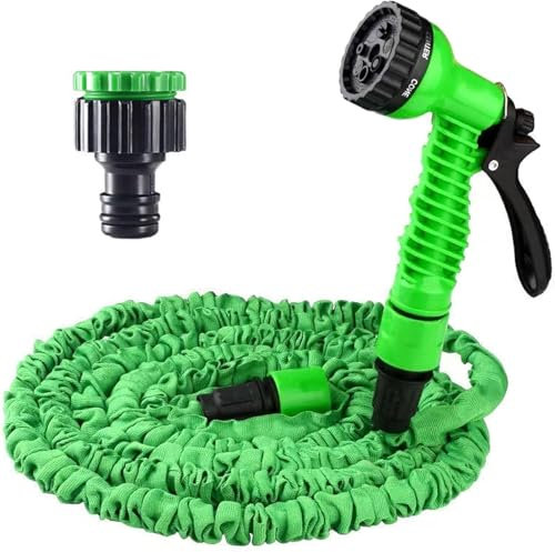 Tubo da Giardino Estensibile 7,5-22,5M,con Pistola Professionale, Tubo Telescopico da Giardino 7 Livelli di Getti, Avvolgitubo Allungabile e Retraibile, Antiscoppio, Salvaspazio- Colorazioni Casuali