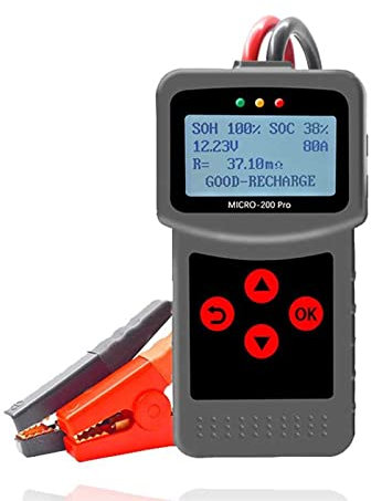 Testeur Batterie, Testeur de batterie de voiture Micro200 Pro 12V 40-2000CCA analyseur de batterie plomb Test de démarrage outil de Diagnostic de Test de charge(Asian-Plastic Clip)