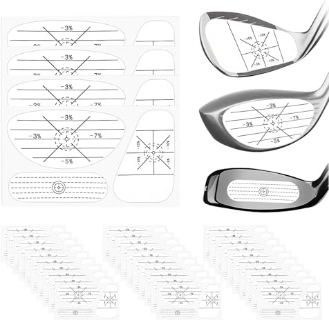 MERVYNGLYNNHUNTER 44 Stück Rechtshänder Golf Impact Tape, Golfschläger Schlagaufkleber, Golf Schwungtrainer Trainingshilfen Swing Trainer für Eisen, Holz-Putter, Übungsschwung Trainingshilfe