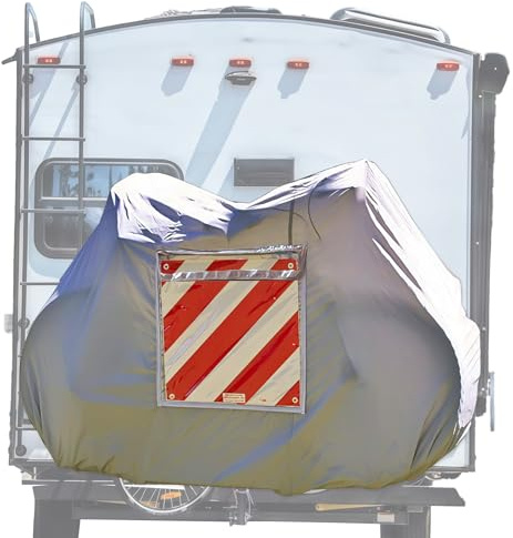 ANEELV Bike Cover Weatherproof and Protective 600D Oxford Fabric Suitable for 3 Bikes, Caravan or Motorhome Rear Carrier (Cream)