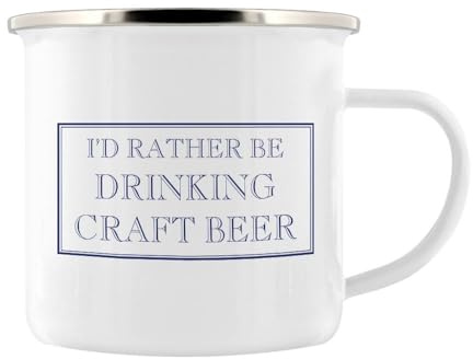 Stubbs Mugs I'd Rather Be Drinking Craft Beer Enamel Mug