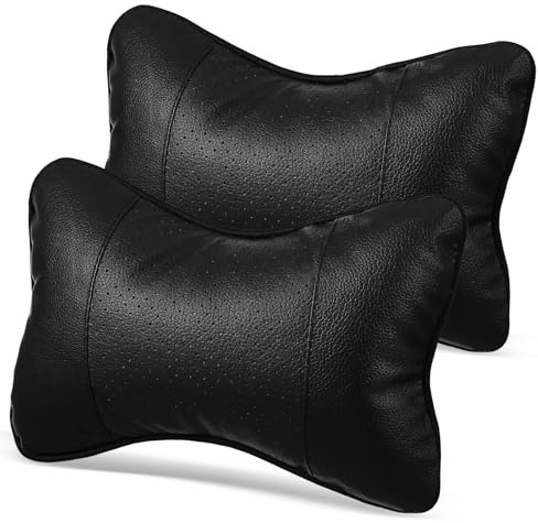 NUOBESTY 2 Stück Ergonomische Nackenstützkissen aus Acryl für Auto Universelle Passform Erleichtern Ermüdung Vier Jahreszeiten Geeignet Knochenförmiges Design Schwarz