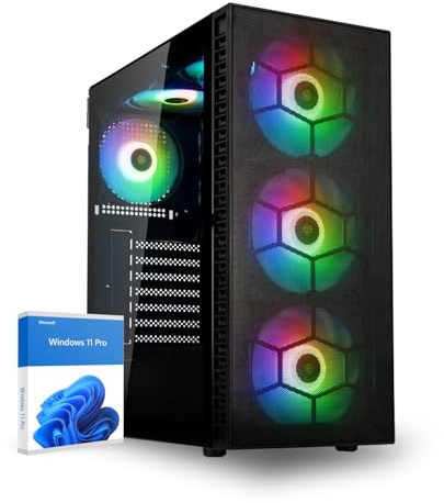 dcl24 Spiele PC Intel Core i7-14700F, AMD Radeon RX9070 16GB - 1000GB SSD, 16GB DDR4, Gaming PC mit 20x 5.4 GHz, PC für Gamer mit WLAN, Computer Rechner mit Windows 11 Pro [20825]