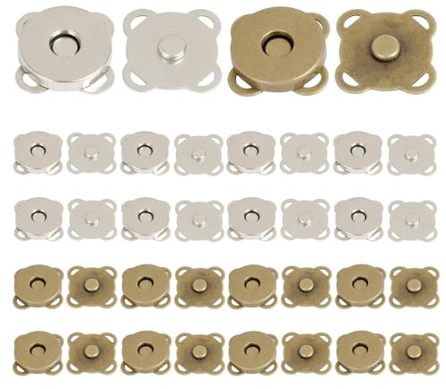JYXNU 16 Set Bottoni Magnetici da Cucire per Borse 14mm Bottoni Calamita per Borse 2 Colori Calamite per Borse Uncinetto Bottone Magnetico per Borse Vestiti Bagagli Artigianato fai-da-te