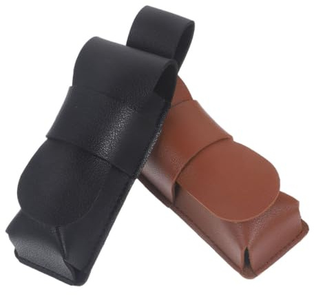Housoutil Mundharmonika Tasche Schutztasche und Aufbewahrungstasche aus Kunstleder 2 Stück Tragbare Mundharmonika box für Blues mundharmonika Enthusiasten