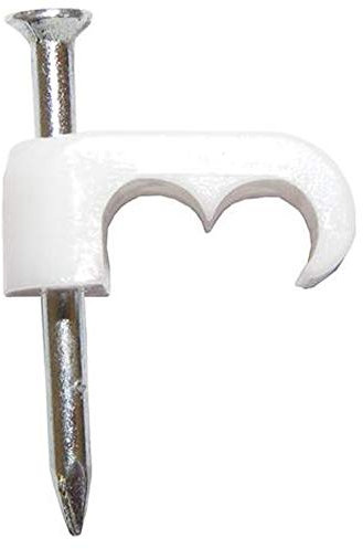 100x White Twin/Shotgun/Double Coaxial Cable Clips -WF65/CT63 Dual Outdoor Sky Sat/Satellite Wire - Thin-Lead-Plus + HD-Wall-Brick