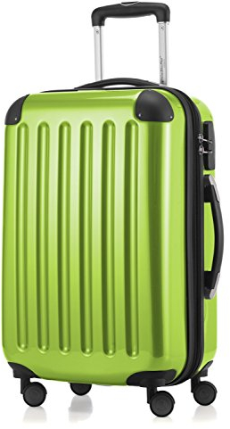 HAUPTSTADTKOFFER - ALEX - Handgepäck Hartschalen-Koffer Trolley Rollkoffer Reisekoffer, 4 Doppel-Rollen, 55 cm, 42 L, Apfelgrün