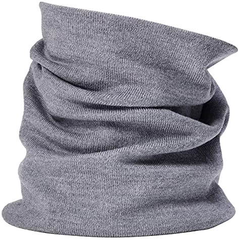 Enter the Complex® Weicher Merino Schlauchschal, Loop Schal, Damen und Herren, Halswärmer, 100% Merino Wolle, Atmungsaktiv, Grau