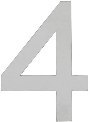 ARREGUI SEC11-T3 Número de Casa Exterior de 20 cm de altura | Placa de Señalización de Acero Inoxidable Satinado | Número de Puerta | Letra de Casa | Número de Vivienda, Piso o Escalera | Número 4