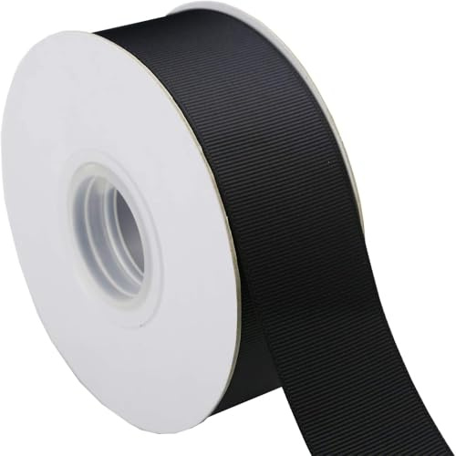 Grosgrain Ribbon 20mm 22 Meters (Black) Double Sided for for Gifts Wrap Sew Party, Decorations Events Dress Wedding Christmas Crafts, Bows Car Floral Hairs, DIY, Bouquets, Cake.