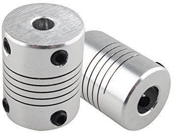 HALJIA 2 PCS Stepper Motor Flexible Kupplungen 5 mm, 8 mm NEMA Gelenk-Kupplung 25 mm Länge Kompatibel mit RepRap 3D Drucker CNC-Maschine