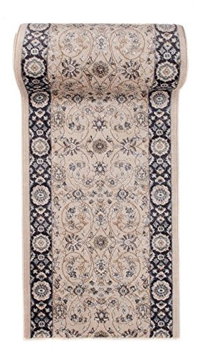 Läufer Teppich Flur in Beige - Orientalisch Klassischer Muster - Brücke Läuferteppich nach Maß - 80 cm Breit - AYLA Kollektion von Carpeto - 80 x 150 cm