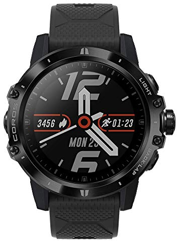 COROS VERTIX GPS Adventure Watch with Heart Rate Monitor, 60h Full GPS Battery, 24/7 Blood Oxygen Monitoring, Sapphire Glass, Barometer, ANT+ & BLE, Strava & Training Peaks (Dark Rock)