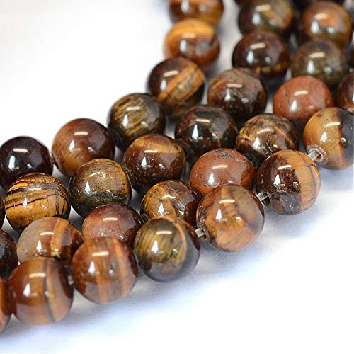 Perlin Tigerauge Edelstein Perlen 8mm ** A Grade ** Naturstein Rund Perlenkette Perle mit Loch zum auffädeln Schmuckstein Tiger Eye Gemstone Beads G70