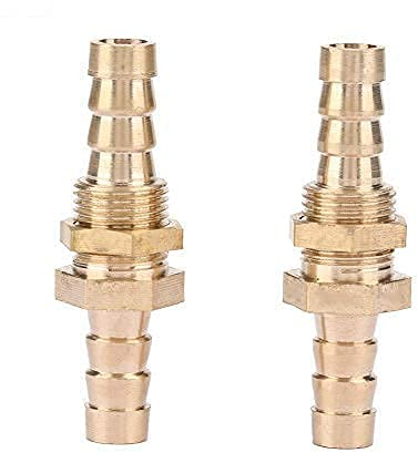 2 Stück Schlauchtülle, Messing Schlauchanschluss Adapter, Schlauch Schottverschraubung für Verschraubung Schlauch Rohrverbindung Rohrverschraubung (Außendurchmesser:10mm)