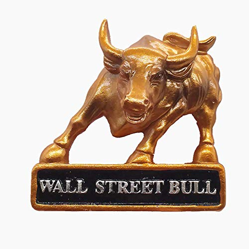 Charging Bull Of Wall Street Manhattan New York USA Fridge Magnet Tourist Souvenir Gift Home Kitchen Decoration Magnetic Sticker,Wall Street America Refrigerator Magnet Collection