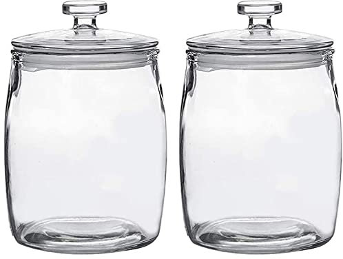 Ritayedet Glasdosen mit Deckel, breite Öffnung, Keksdosen, Apothekerglas für Süßigkeiten, Glasbehälter für Küche, Aufbewahrung und Wäsche, 2 Stück