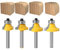 Baorder 1/4-Inch Shank Round Over Edge Forming Router Bit, 4PCS Corner Rounding Edge-forming Bit Set with Bearing for Wood Chamfering,Fillet Forming