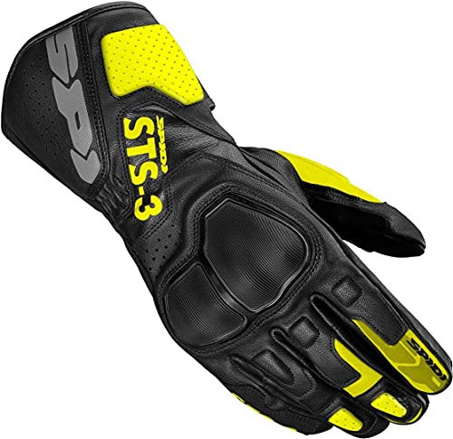 SPIDI STS-3 Motorrad Handschuhe (Black/Yellow,M)