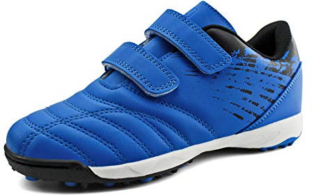 JABASIC Kinder Komfortabel Rasen Fußballschuhe Sportlich Turnschuhe (33EU,Blau)