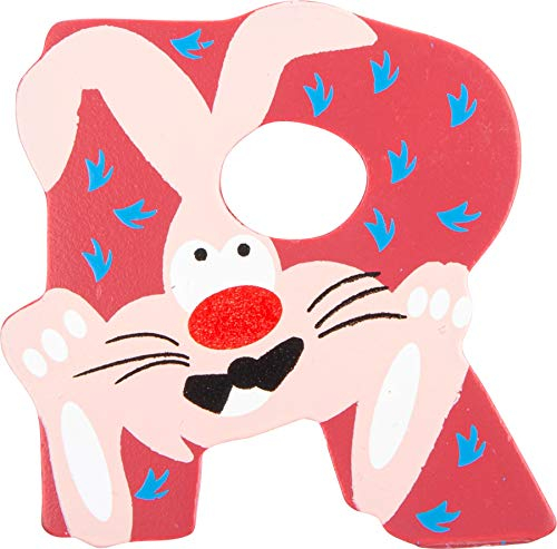 INDIGOS UG DEKO - Holzbuchstabe - R - für Kinder und Babys - Motiv Tiere englische Ausführung für das Kinderzimmer, Schule, Kindergarten, Basteln und Sammeln