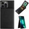 Aolcev for iPhone 13 Pro Max Case with Card Holder Wallet Case with Card Holder Flip Folio PU Leather Magnetic Closure Kickstand Square Shockproof Protective Case Cover for iPhone 13 Pro Max-Black