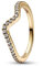 PANDORA Funkelnde Welle Ring aus Sterlingsilber mit Zirkonia in der Farbe Gold, PANDORA Timeless Collection, Gr.58, 162539C01-58