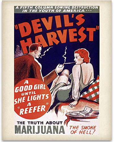 Lone Star Art Devil's Harvest Reefer Madness - The Truth About Marijuana Smoking 11x14 Poster Vintage Wall Decor - Aesthetic 70s Anti-Devil Retro Movie Bed Room or Man Cave Decoration
