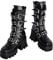 JIFAENY Damen Winter Schwarz Gothic Punk Plattform Stiefel Damen Goth Schnalle Zipper Creeper Keile Mid-Calf Schuhe-8,Schwarz