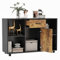 COSTWAY Sideboard mit Schublade, 4 offenen Fächern und 1 Tür, Küchenschrank Antikipp-Schutz, Buffet Schrank Vintage, Aufbewahrungsschrank für Küche, Esszimmer und Wohnzimmer