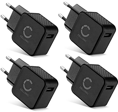 CELLONIC Schnelles Laden: USB Ladegerät (4Pack) für Handy Smartphone Tablet Kamera Lautsprecher UVM - Ladeadapter mit 5W Schnellladegerät, Ladestecker/USB Lader