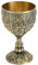 Chalice Goblet Vintage Metal Embossed Wine Cup Art Craft Decoration Metal Embossed Flower Pattern Chalice Wine Cup for Home(Bronze)