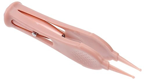 Doitool Baby Nose Cleaning Tweezer Pink with Led Light 9.3X1.5X1cm | Round Smooth Tip, Anti Skid Handle, Led Light Design, Easy to Clean, Pink